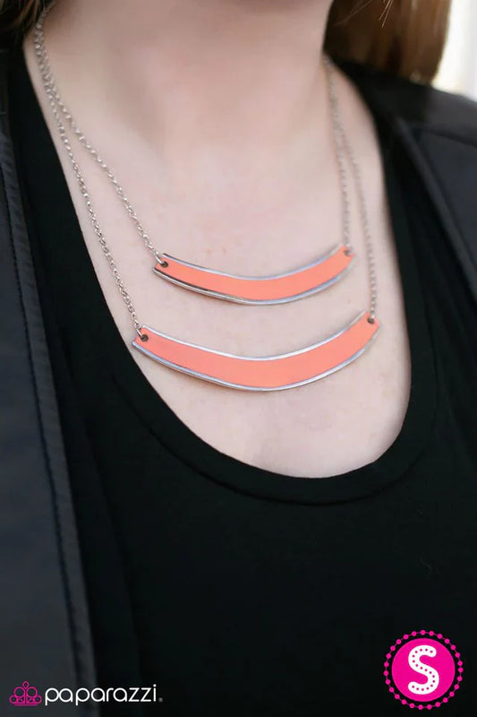 Paparazzi Necklace ~ Warped Tour - Orange