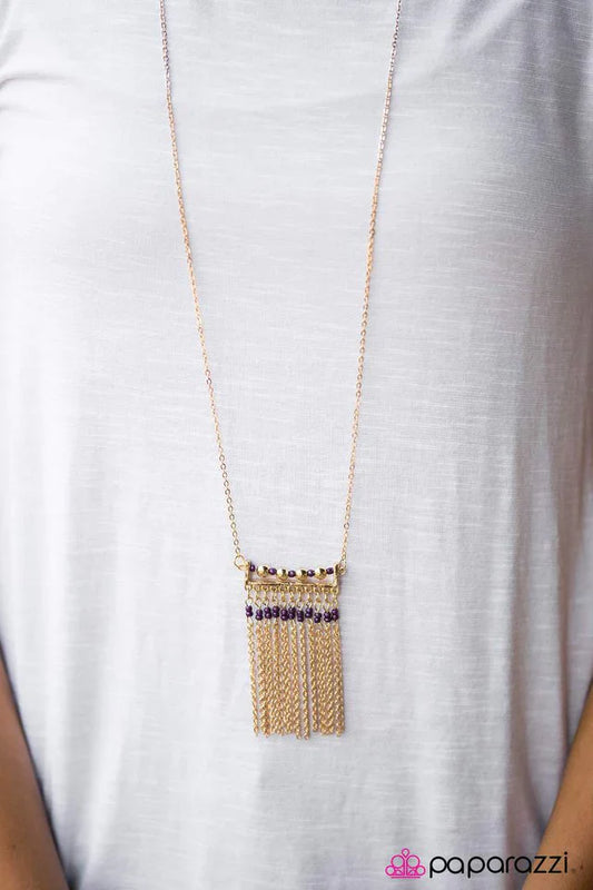 Paparazzi Necklace ~ Counting CHAINS - Purple