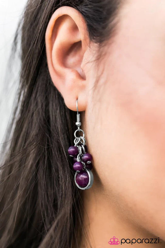 Paparazzi Earring ~ Bright Skies - Purple