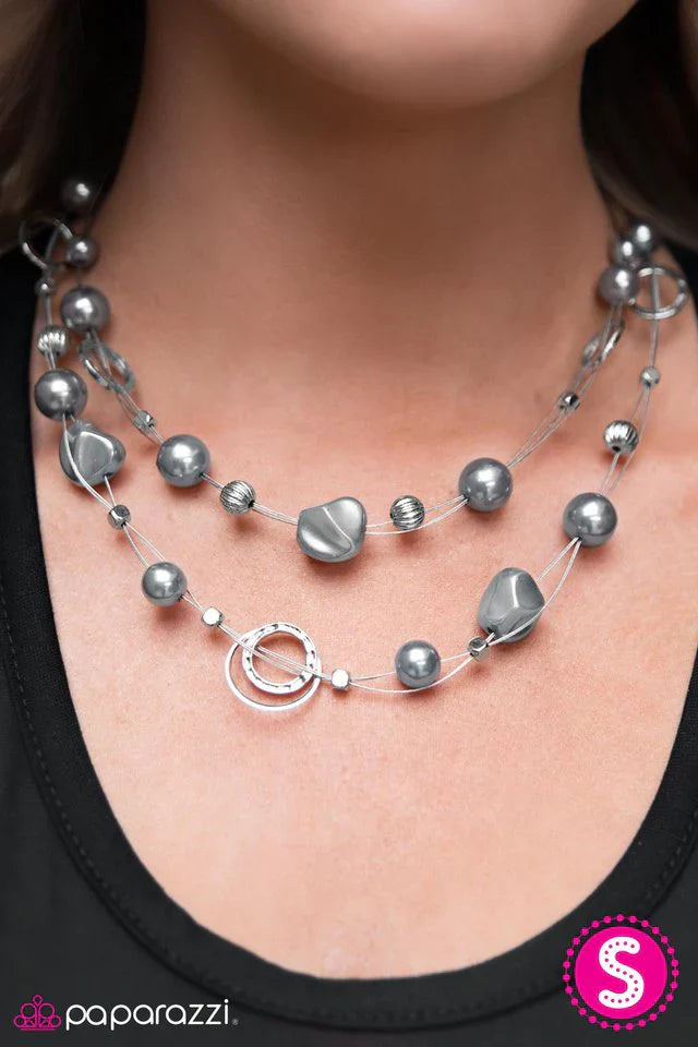 Paparazzi Necklace ~ When I Think Of You - Silver