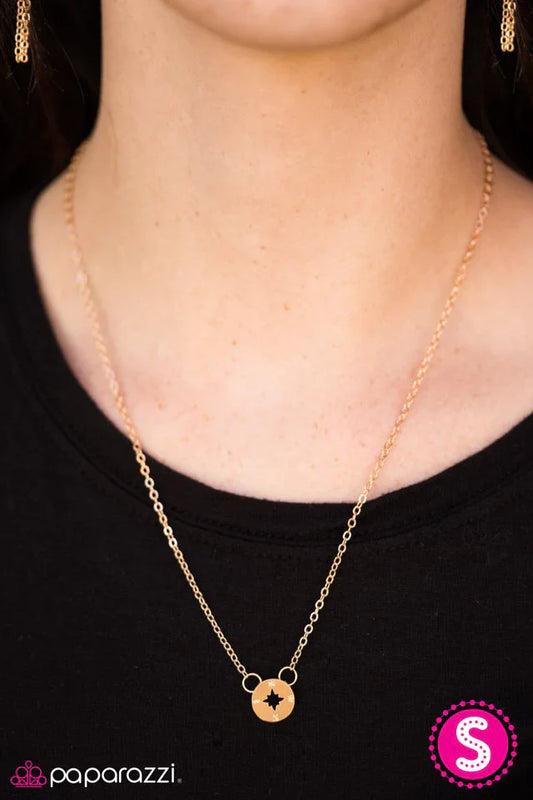 Paparazzi Necklace ~ Point Me Home - Gold