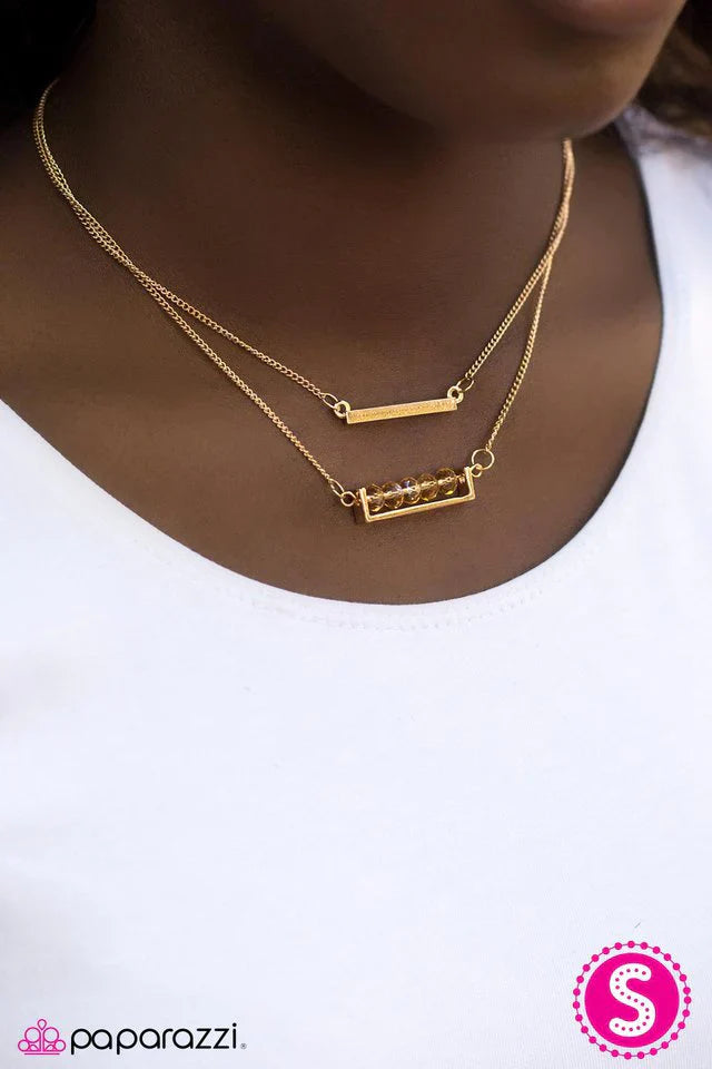 Paparazzi Necklace ~ Crystal Gazing - Gold