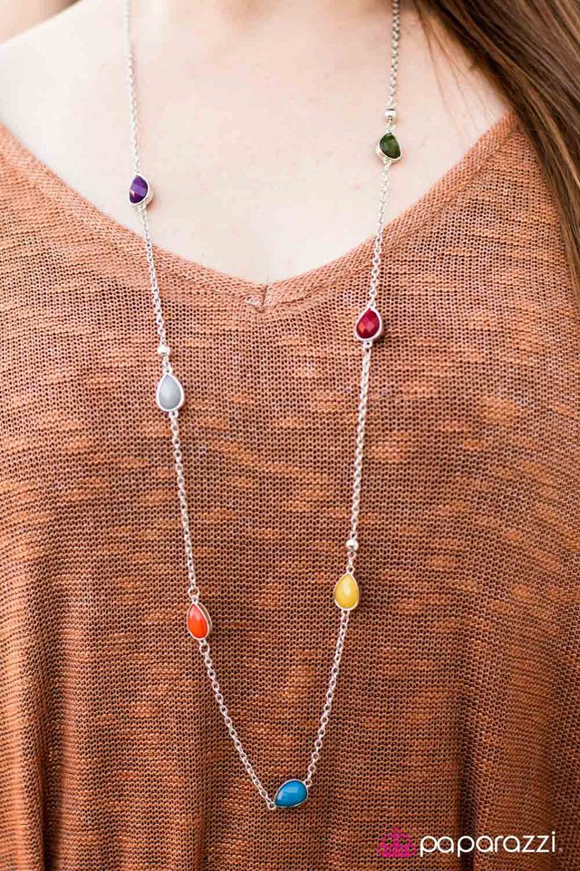 Paparazzi Necklace ~ Teardrop Diva - Multi
