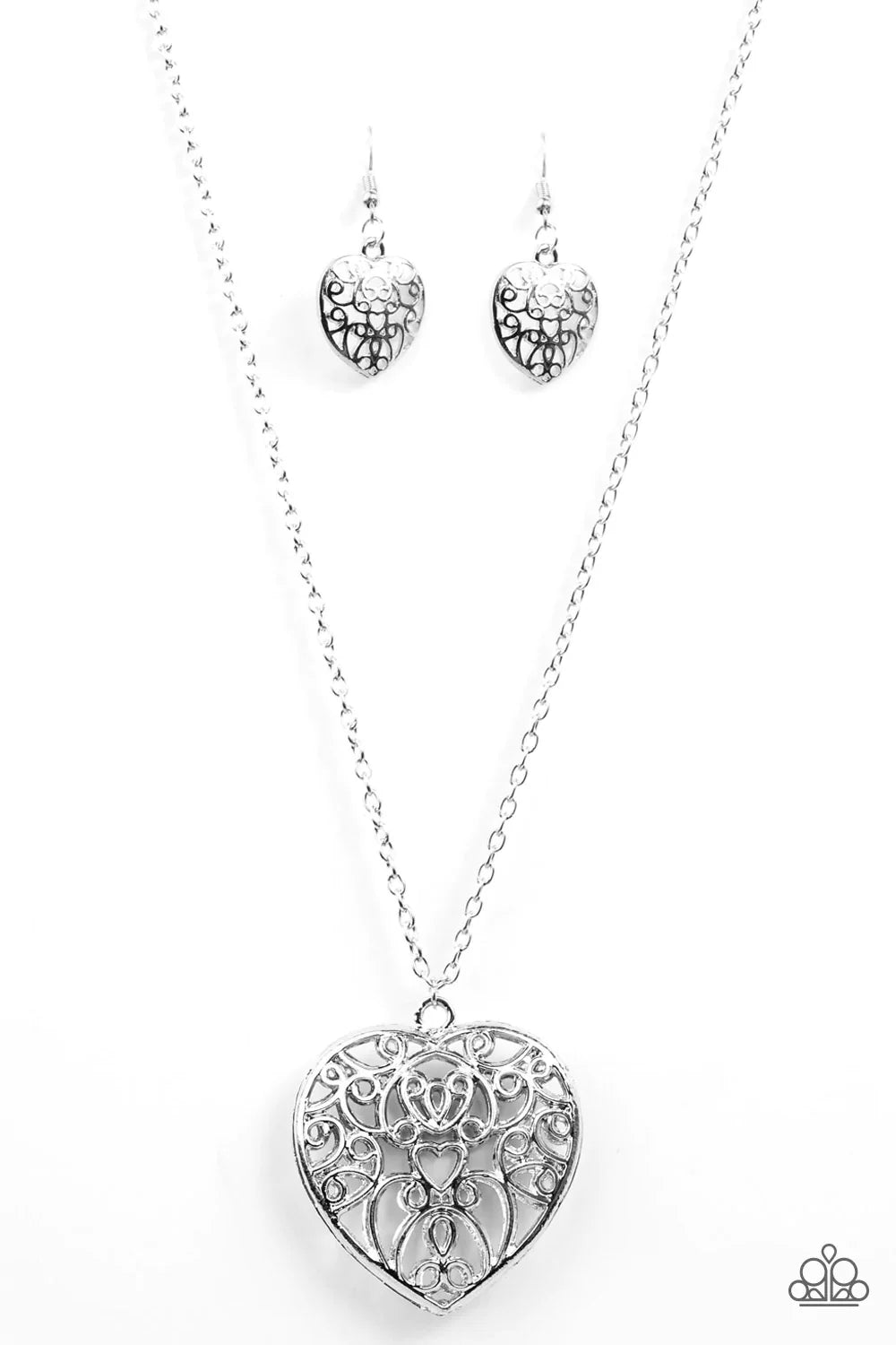 Paparazzi Necklace ~ Deep In My Heart - Silver