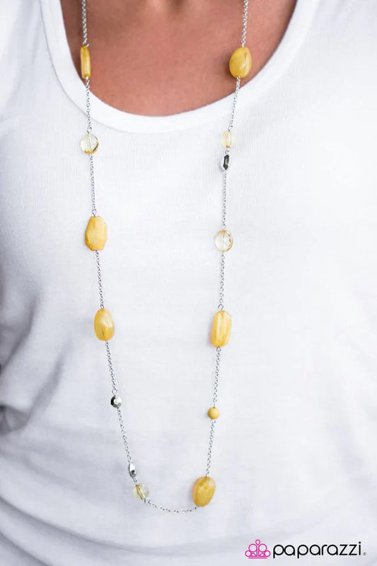 Paparazzi Necklace ~ River Cruise - Yellow