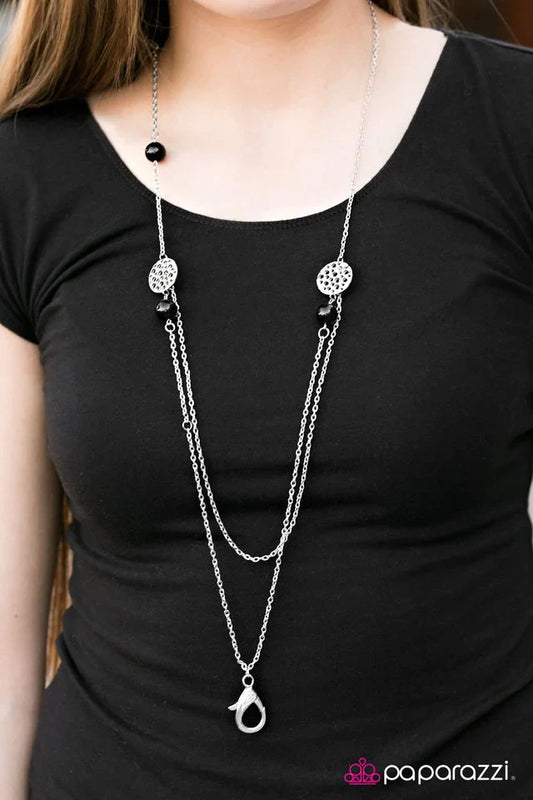 Paparazzi Necklace ~ Working On Up - Black