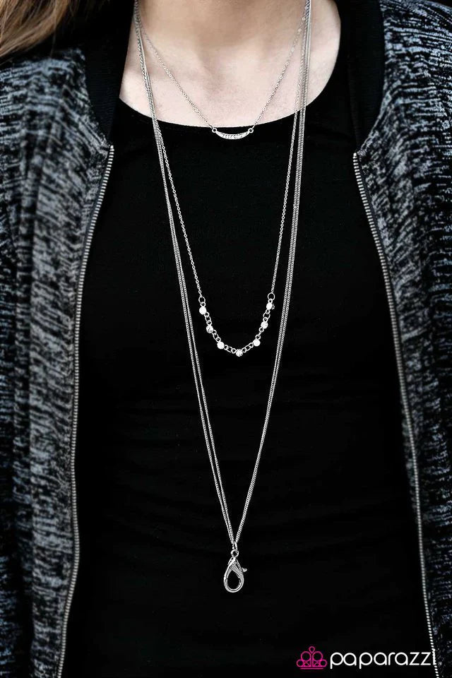 Paparazzi Necklace ~ Can You Adjust The MOONLIGHTING? - White