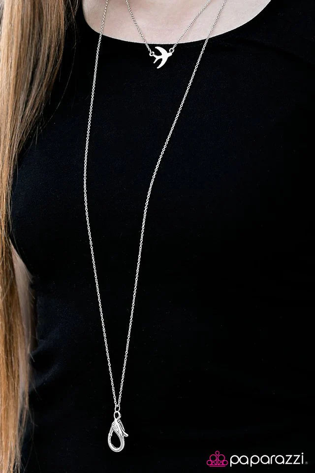 Paparazzi Necklace ~ Night Bird - Silver