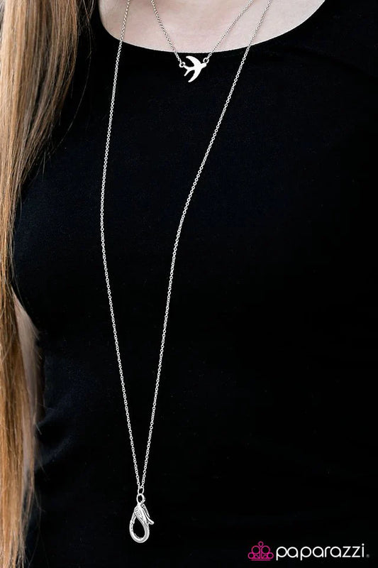 Paparazzi Necklace ~ Night Bird - Silver