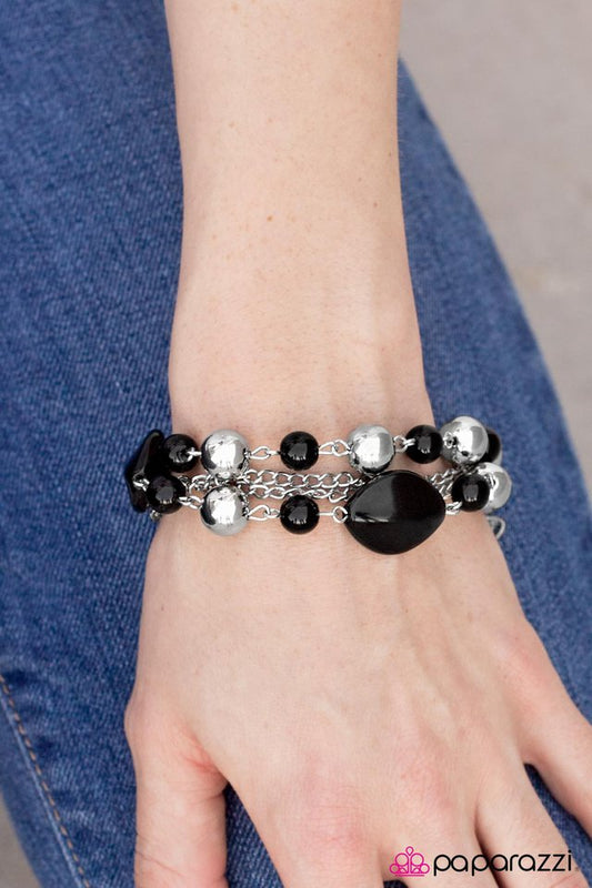 Paparazzi Bracelet ~ Jersey Girl - Black