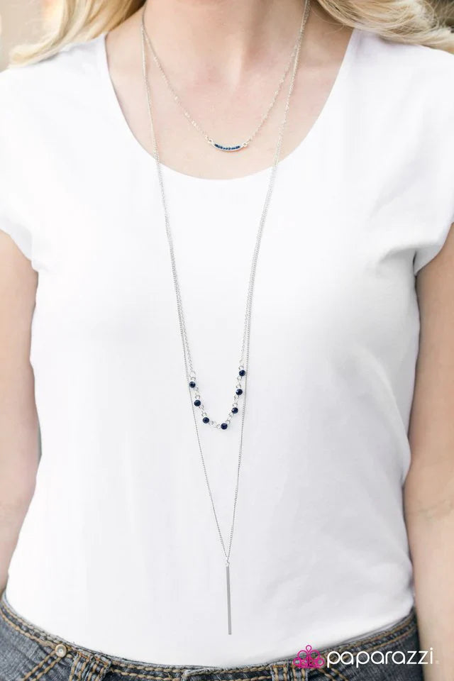 Paparazzi Necklace ~ Moonlight Stroll - Blue