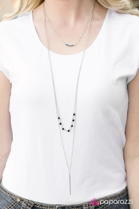 Paparazzi Necklace ~ Moonlight Stroll - Blue