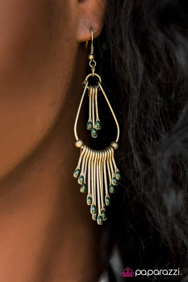 Paparazzi Earring ~ Painted Pony - Green