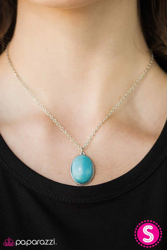Paparazzi Necklace ~ Stone Bridge - Blue