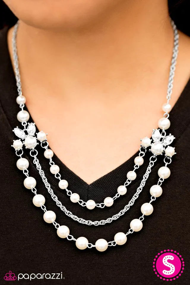 Paparazzi Necklace ~ Miss Magnificent - White
