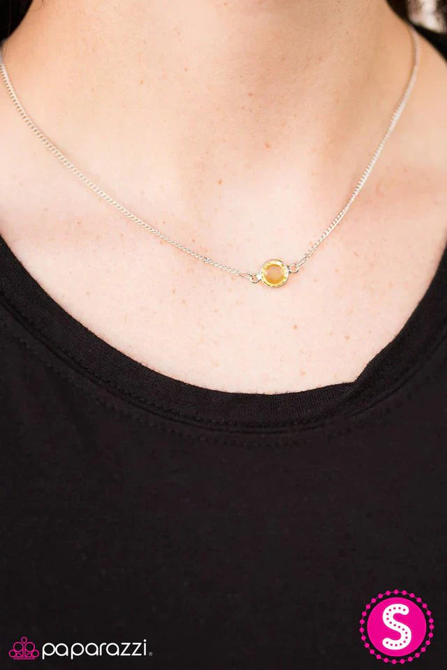 Paparazzi Necklace ~ Stay GLASSY - Yellow