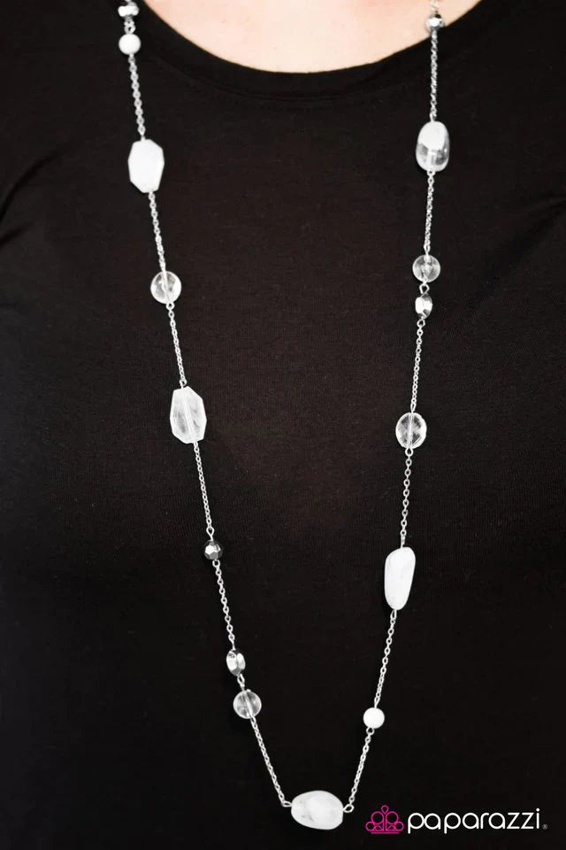 Paparazzi Necklace ~ River Cruise - White