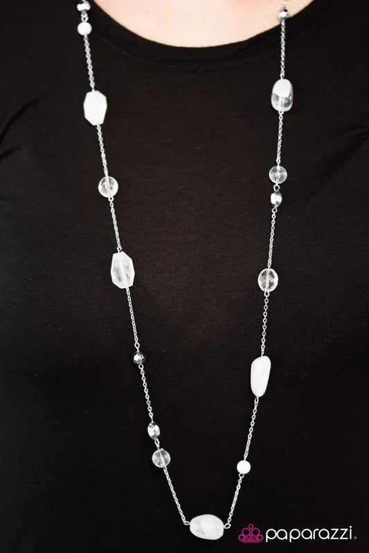 Paparazzi Necklace ~ River Cruise - White