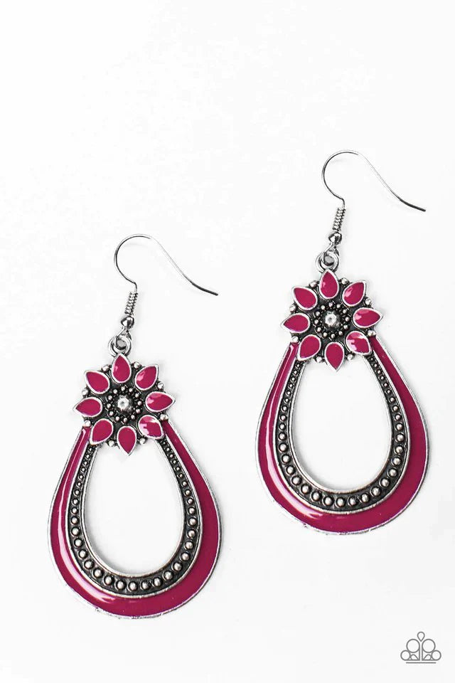 Paparazzi Earring ~ Paradise Garden - Pink