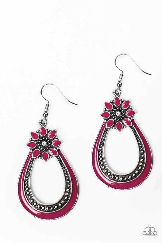 Paparazzi Earring ~ Paradise Garden - Pink