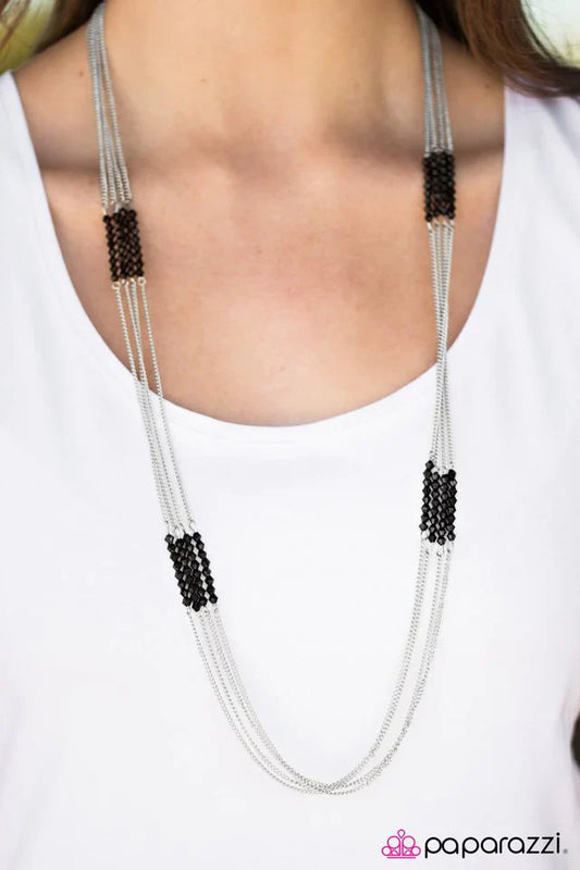 Paparazzi Necklace ~ Catching Fire - Black