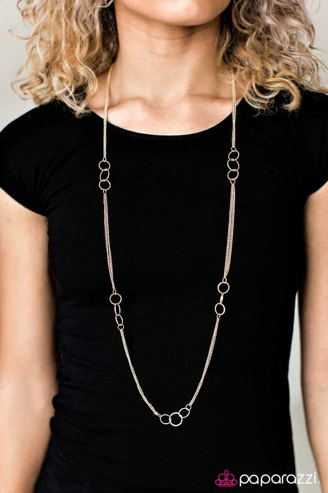 Paparazzi Necklace ~ Music Night - Rose Gold