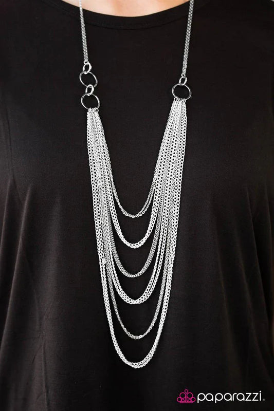 Paparazzi Necklace ~ A For Asymmetrical - White