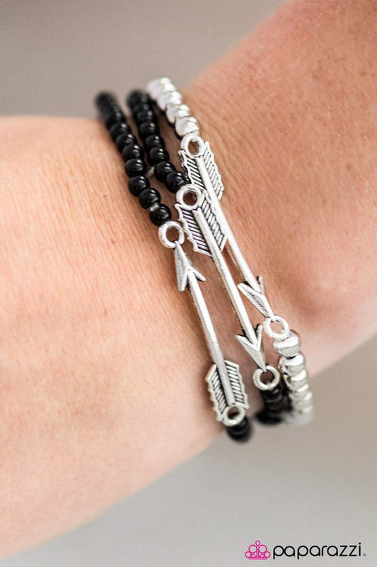 Paparazzi Bracelet ~ Ready, Aim, Fire! - Black
