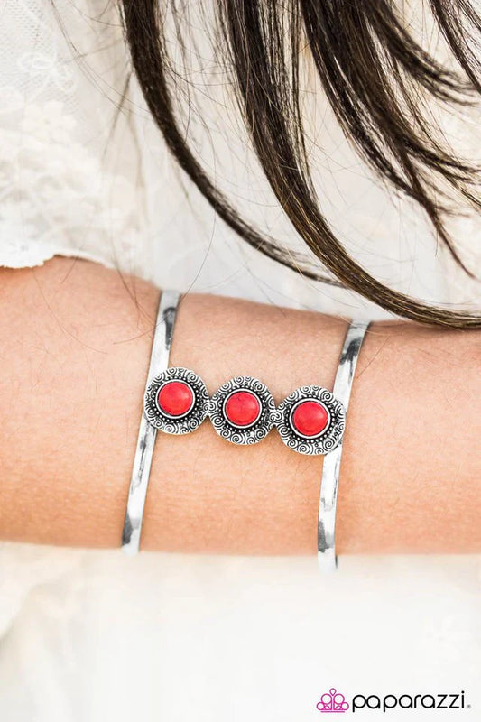 Paparazzi Bracelet ~ Meadow Melody - Red