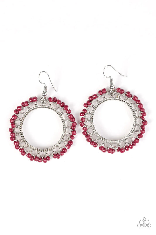 Paparazzi Earring ~ Shake That Tambourine - Pink