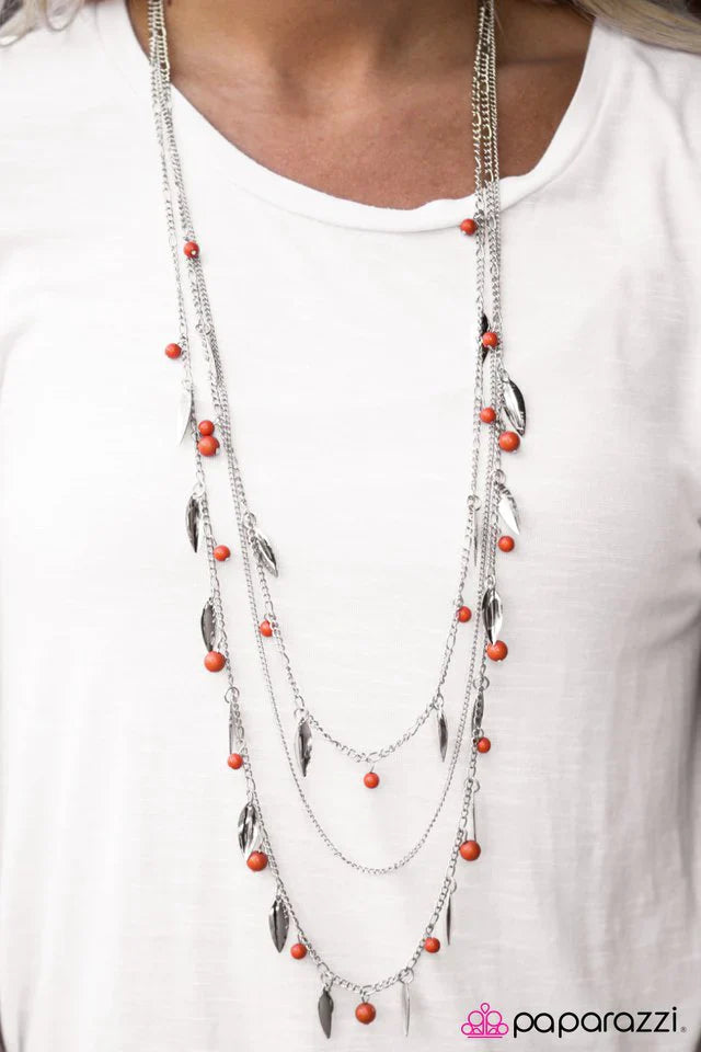 Paparazzi Necklace ~ Keep It Sassy - Orange