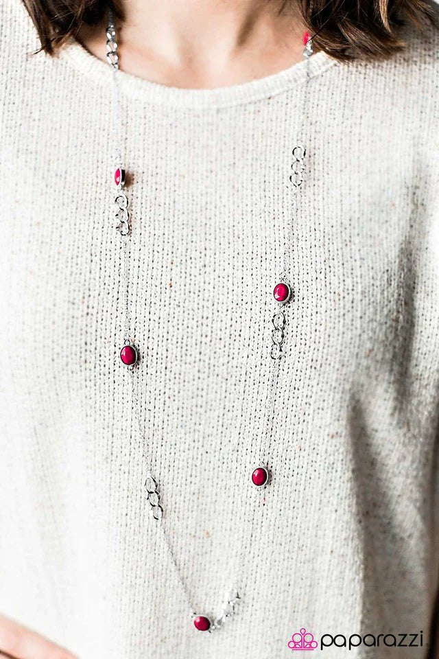 Paparazzi Necklace ~ Parisian Romance - Pink