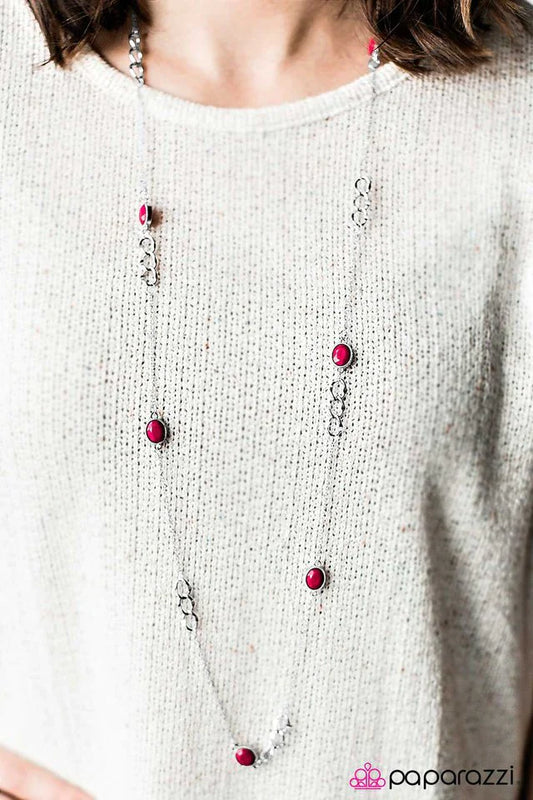 Paparazzi Necklace ~ Parisian Romance - Pink