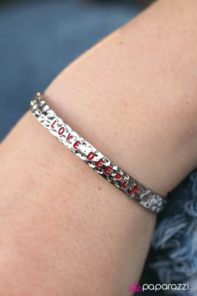 Paparazzi Bracelet ~ Love Deeply - Red