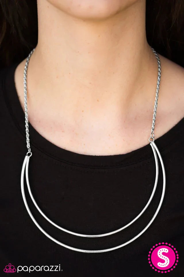 Paparazzi Necklace ~ Moon Goddess - Silver