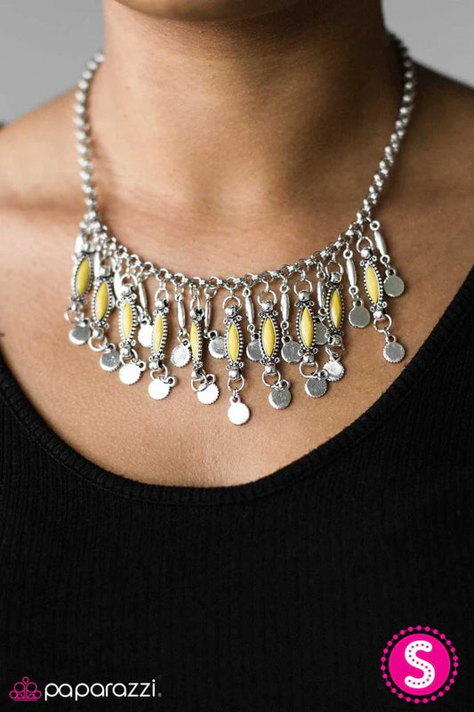 Paparazzi Necklace ~ Wonderfully Wild - Yellow