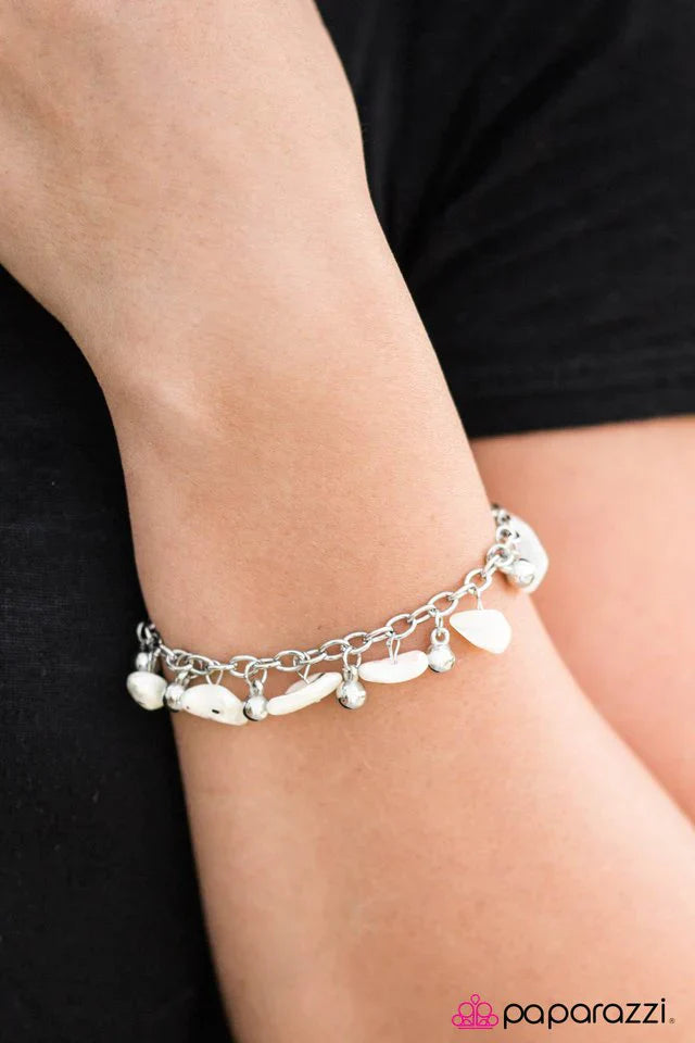 Paparazzi Bracelet ~ Rainbow Rock - White