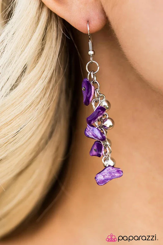 Paparazzi Earring ~ Singapore Beaches - Purple