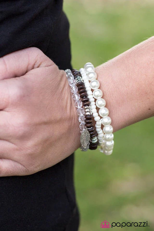 Paparazzi Bracelet ~ Forest Fest - White