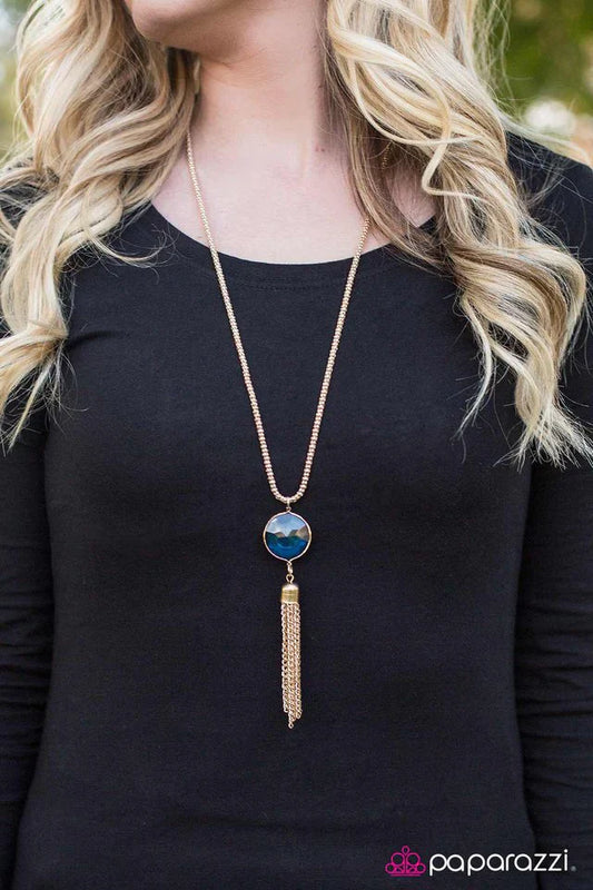 Paparazzi Necklace ~ Fortune Smiles Upon You - Blue