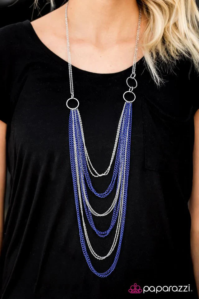 Paparazzi Necklace ~ A For Asymmetrical - Blue
