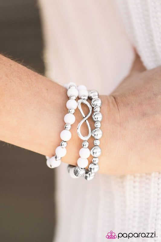 Paparazzi Bracelet ~ A Race Against Time - White