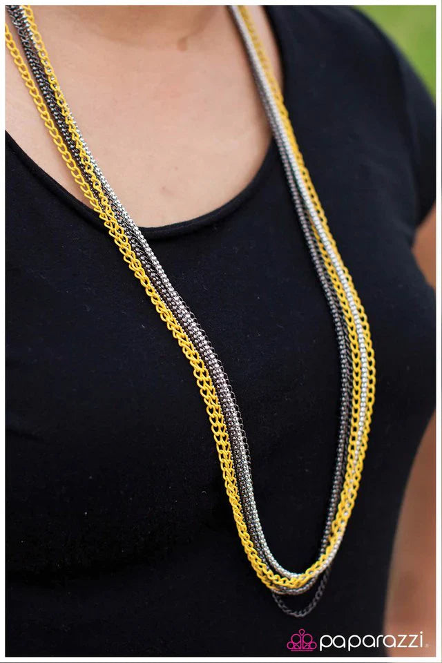 Paparazzi Necklace ~ Under the City Lights - Yellow