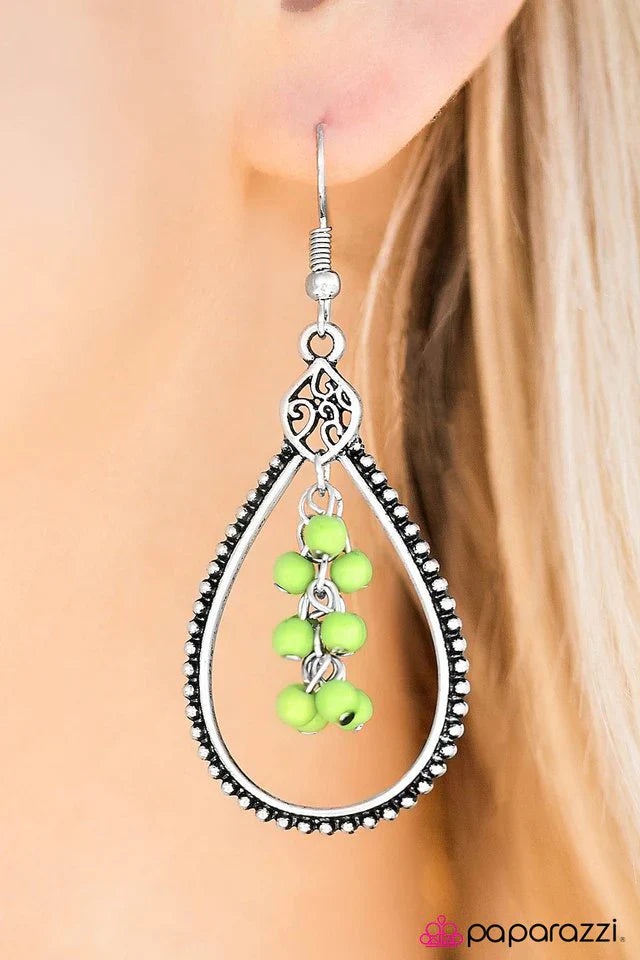 Paparazzi Earring ~ Right As Rain - Green