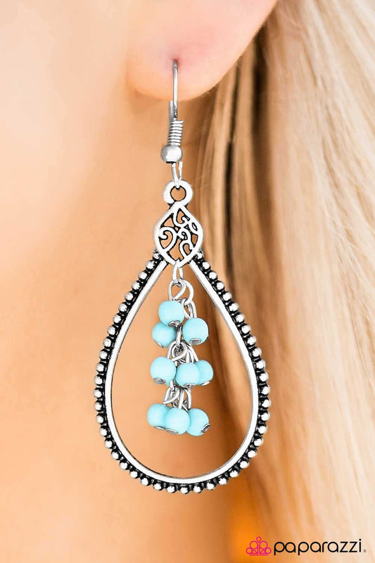 Paparazzi Earring ~ Right As Rain  - Blue