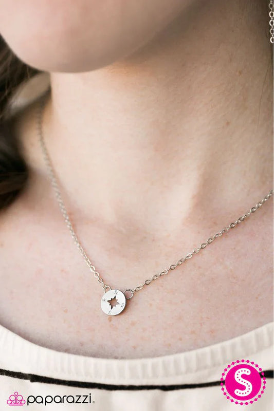 Paparazzi Necklace ~ Point Me Home - Silver