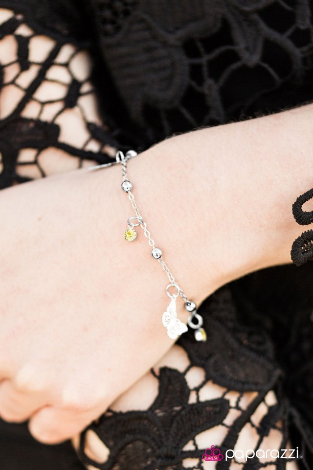 Paparazzi Bracelet ~ Flutter Fashion - Yellow