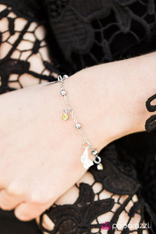 Paparazzi Bracelet ~ Flutter Fashion - Yellow