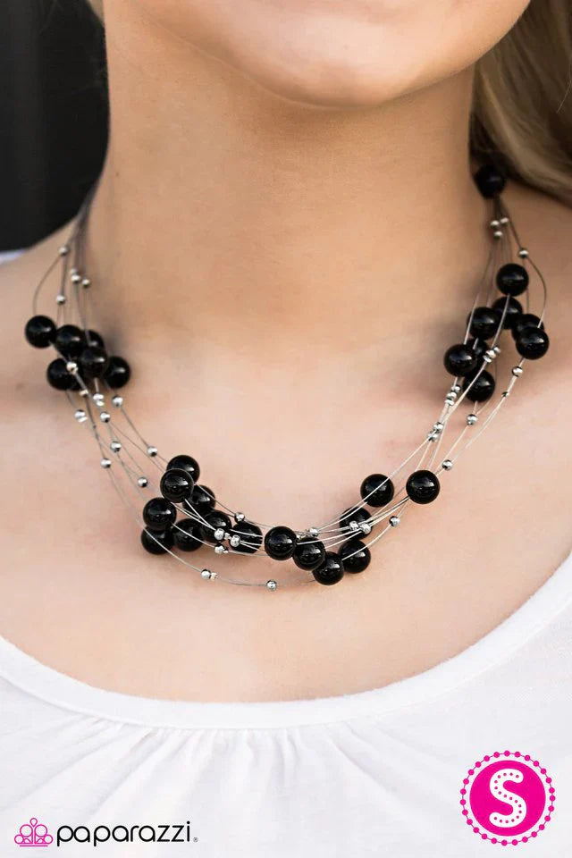 Paparazzi Necklace ~ Pearl Armada - Black