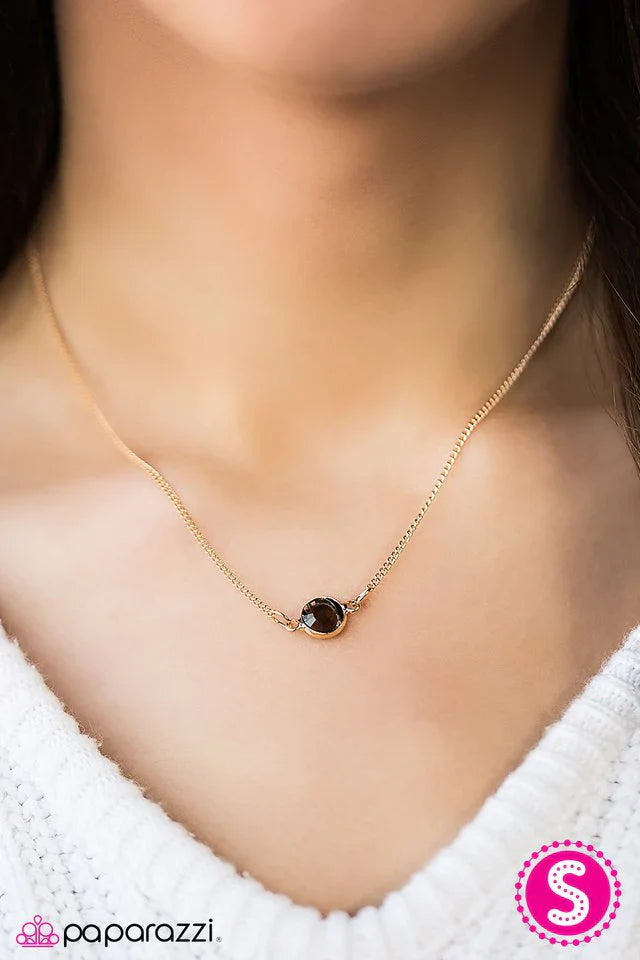 Paparazzi Necklace ~ Stay GLASSY - Gold